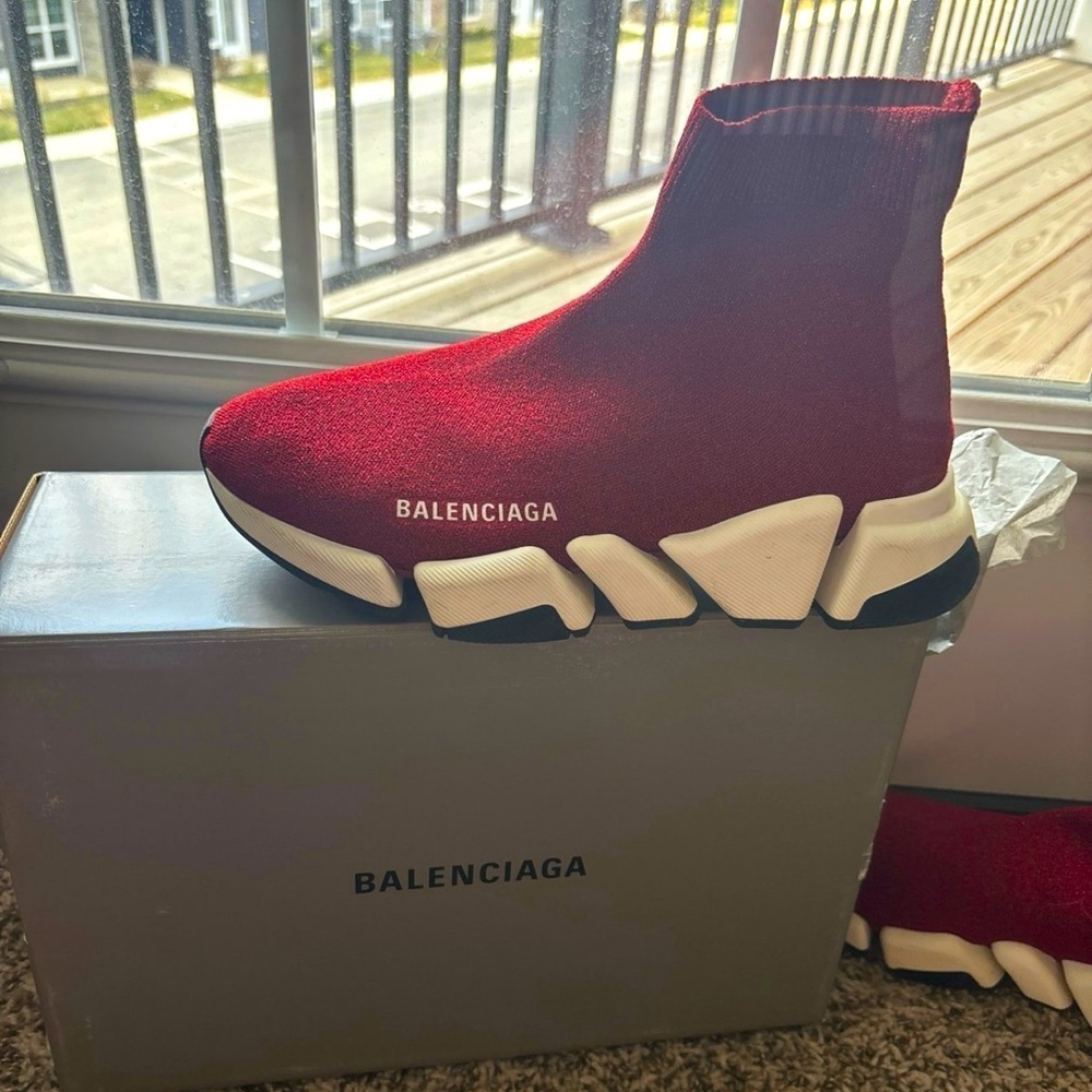 Balenciaga Speed Trainer Glitter Red